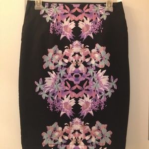 Black Floral Skirt